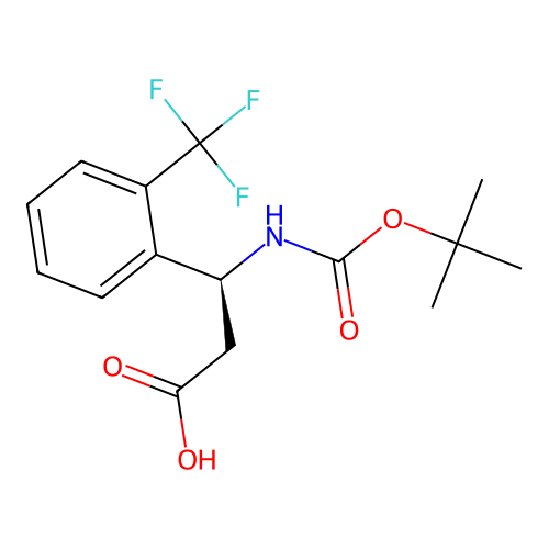 (S)-3-((tert-Butoxycarbonyl)amino)-3-(2-(trifluoromethyl)phenyl)propanoic acid structure