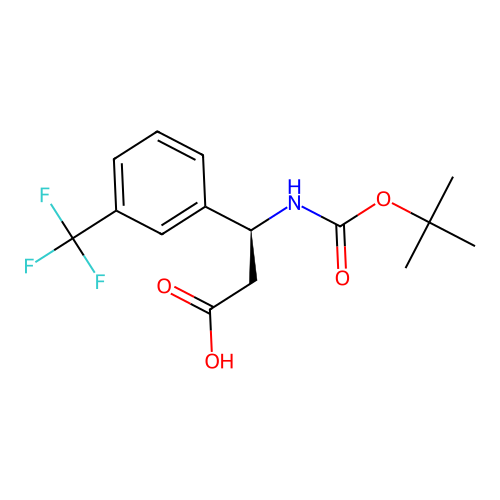Boc-(s)-3-amino-3-(3-trifluoromethyl-phenyl)-propionic acid structure