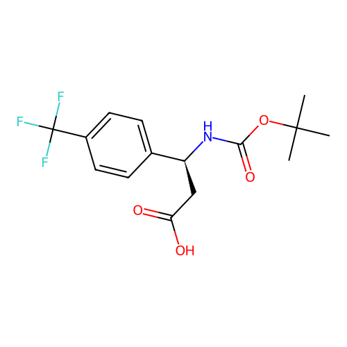 (S)-3-((tert-Butoxycarbonyl)amino)-3-(4-(trifluoromethyl)phenyl)propanoic acid structure