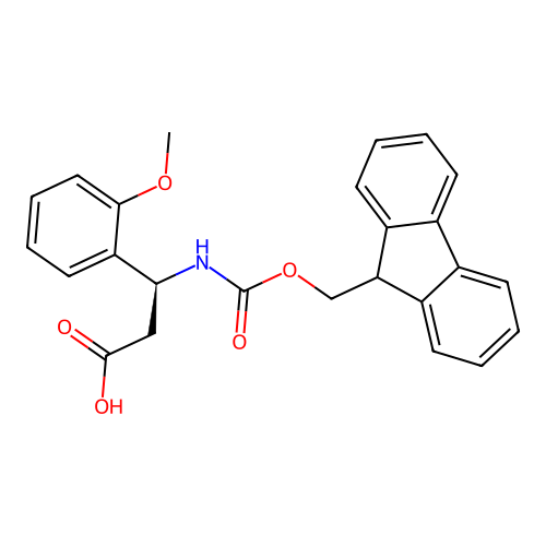 (S)-3-((((9H-Fluoren-9-yl)methoxy)carbonyl)amino)-3-(2-methoxyphenyl)propanoic acid structure