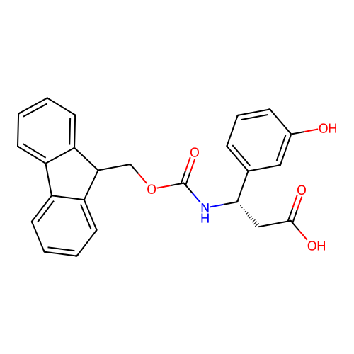 (S)-3-((((9H-Fluoren-9-yl)methoxy)carbonyl)amino)-3-(3-hydroxyphenyl)propanoic acid structure