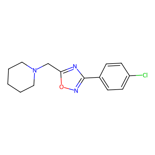 1-{[3-(4-Chlorophenyl)-1,2,4-oxadiazol-5-yl]methyl}piperidine structure