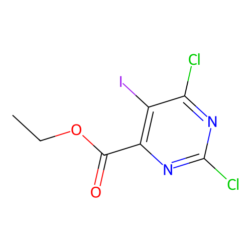 Ethyl 2,6-dichloro-5-iodopyrimidine-4-carboxylate structure