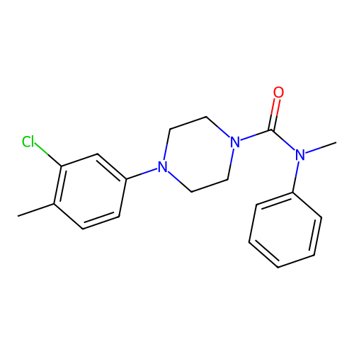 4-(3-chloro-4-methylphenyl)-N-methyl-N-phenylpiperazine-1-carboxamide structure