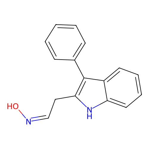 (NZ)-N-[2-(3-phenyl-1H-indol-2-yl)ethylidene]hydroxylamine structure