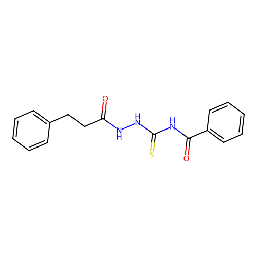 N-[(3-phenylpropanoylamino)carbamothioyl]benzamide structure
