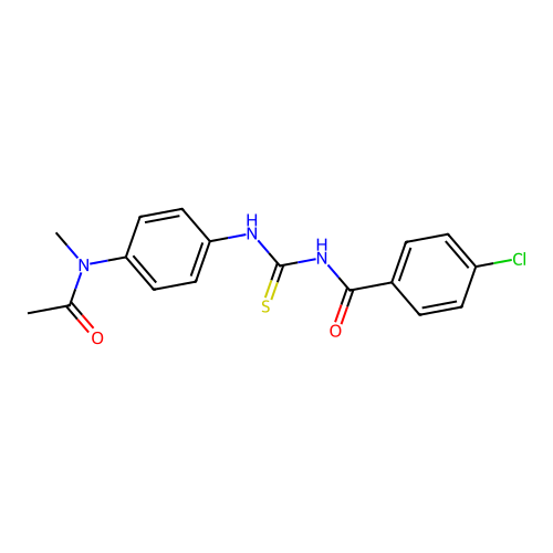N-({4-[acetyl(methyl)amino]phenyl}carbamothioyl)-4-chlorobenzamide structure