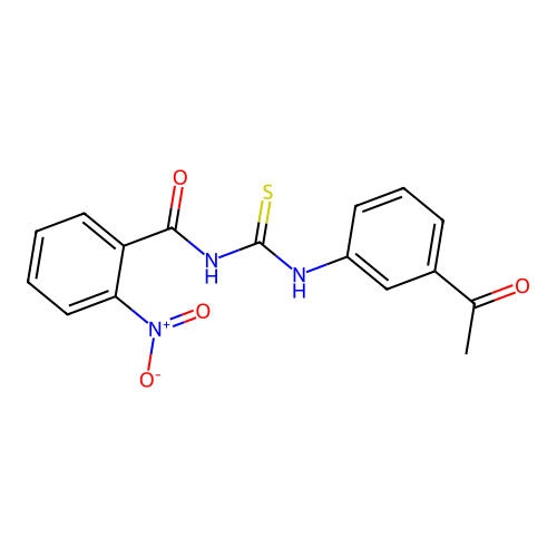 N-[(3-acetylphenyl)carbamothioyl]-2-nitrobenzamide structure