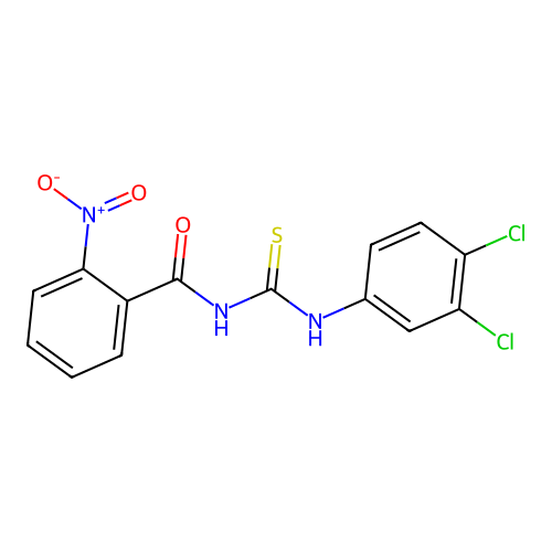 N-[(3,4-dichlorophenyl)carbamothioyl]-2-nitrobenzamide structure