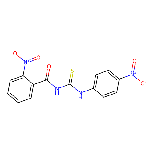 2-nitro-N-[(4-nitrophenyl)carbamothioyl]benzamide structure