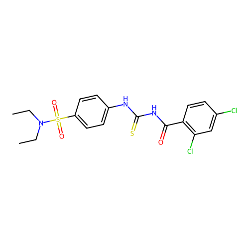 2,4-dichloro-N-[[4-(diethylsulfamoyl)phenyl]carbamothioyl]benzamide structure
