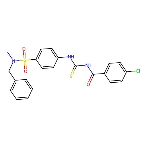 N-({4-[benzyl(methyl)sulfamoyl]phenyl}carbamothioyl)-4-chlorobenzamide structure