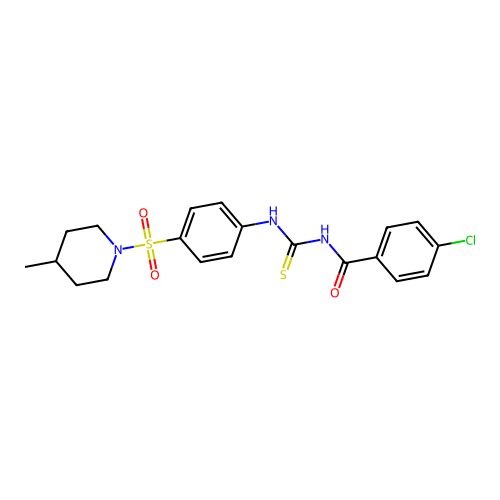 N-(4-chlorobenzoyl)-N'-{4-[(4-methylpiperidin-1-yl)sulfonyl]phenyl}thiourea structure