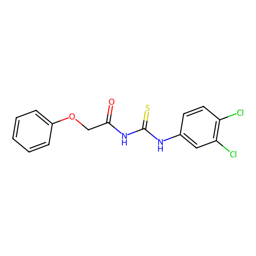 N-[(3,4-dichlorophenyl)carbamothioyl]-2-phenoxyacetamide structure