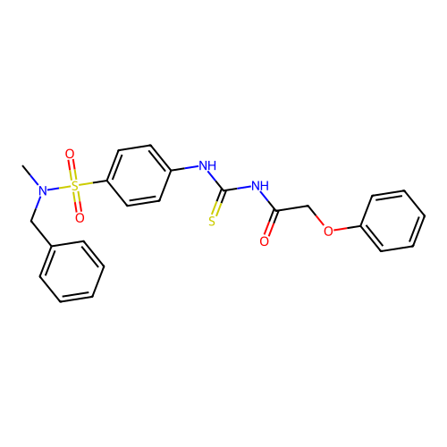 N-({4-[benzyl(methyl)sulfamoyl]phenyl}carbamothioyl)-2-phenoxyacetamide structure