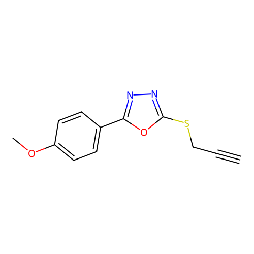 2-(4-Methoxyphenyl)-5-(prop-2-yn-1-ylsulfanyl)-1,3,4-oxadiazole structure
