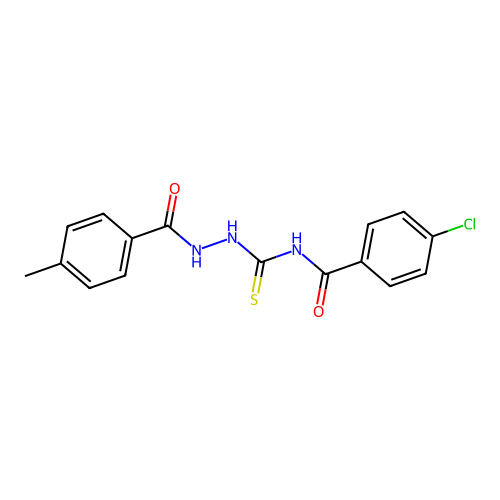 4-chloro-N-{[2-(4-methylbenzoyl)hydrazino]carbothioyl}benzamide structure