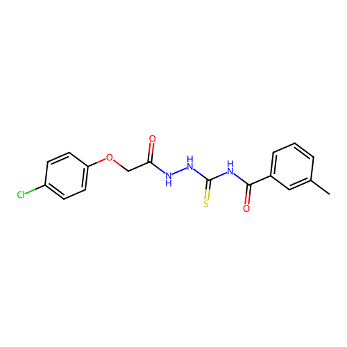 N-({2-[(4-chlorophenoxy)acetyl]hydrazino}carbothioyl)-3-methylbenzamide structure