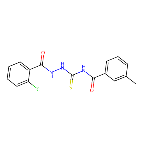 N-{[2-(2-chlorobenzoyl)hydrazino]carbothioyl}-3-methylbenzamide structure