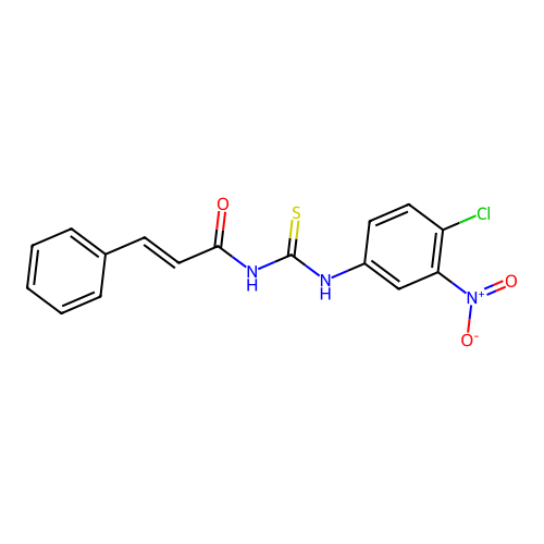 (2E)-N-[(4-chloro-3-nitrophenyl)carbamothioyl]-3-phenylprop-2-enamide structure