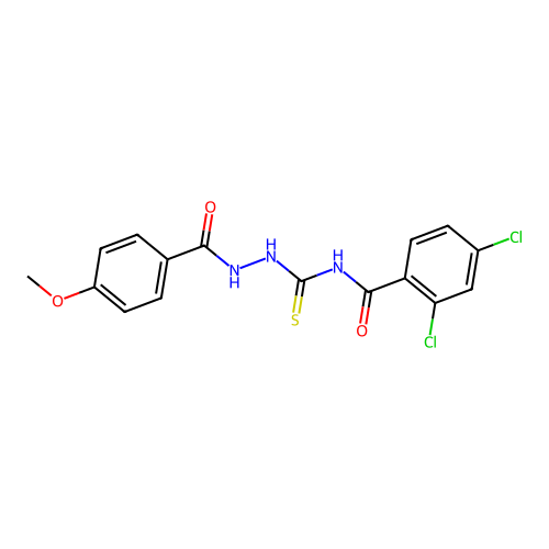 2,4-dichloro-N-[[(4-methoxybenzoyl)amino]carbamothioyl]benzamide structure