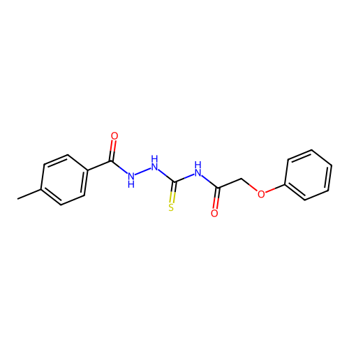 N-{[2-(4-methylbenzoyl)hydrazino]carbothioyl}-2-phenoxyacetamide structure