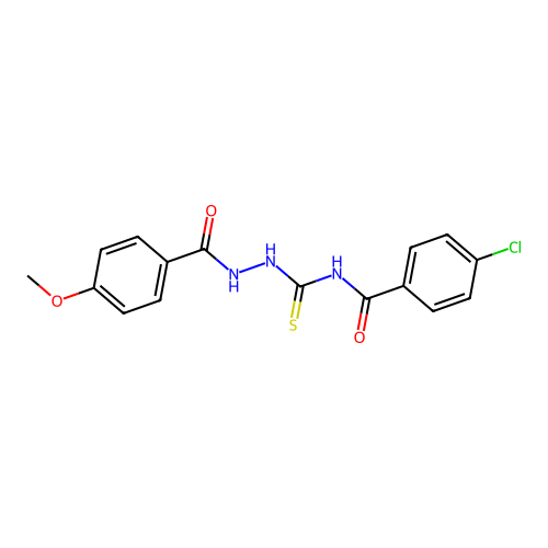 4-chloro-N-{[2-(4-methoxybenzoyl)hydrazino]carbothioyl}benzamide structure