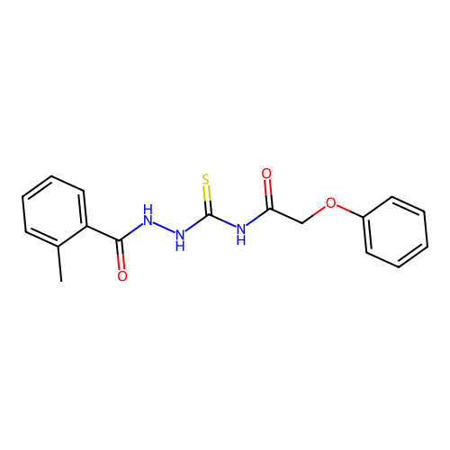 N-{[2-(2-methylbenzoyl)hydrazino]carbothioyl}-2-phenoxyacetamide structure