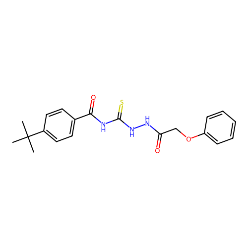 4-tert-butyl-N-{[2-(phenoxyacetyl)hydrazino]carbothioyl}benzamide structure