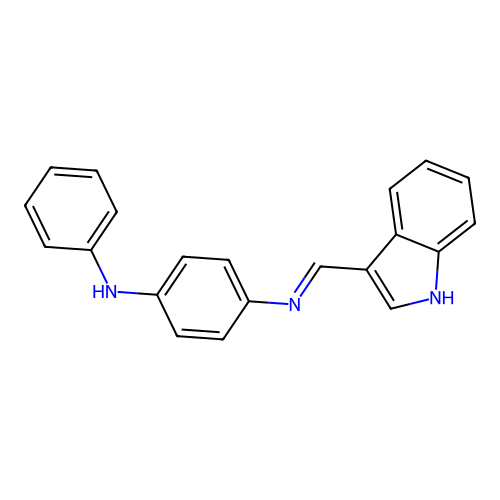 N-(4-anilinophenyl)-N-(1H-indol-3-ylmethylene)amine structure