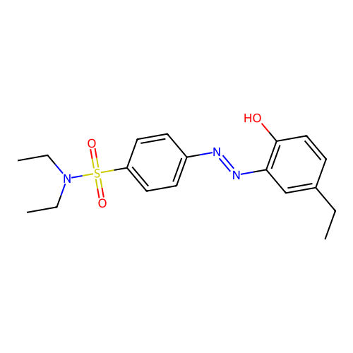 N,N-diethyl-4-[(E)-(5-ethyl-2-hydroxyphenyl)diazenyl]benzenesulfonamide structure