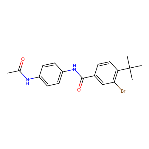 N-[4-(acetylamino)phenyl]-3-bromo-4-tert-butylbenzamide structure