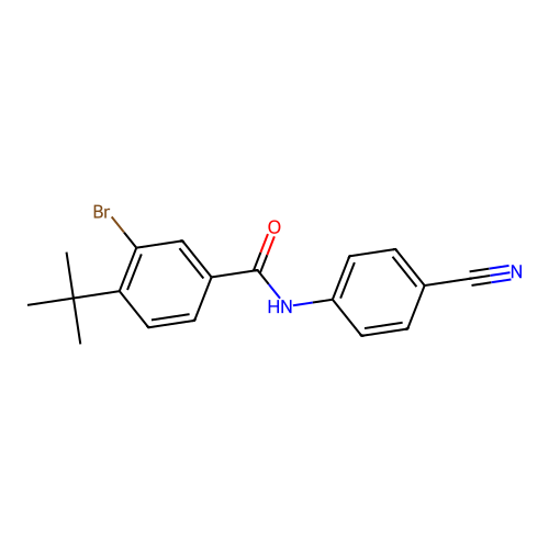 3-bromo-4-tert-butyl-N-(4-cyanophenyl)benzamide structure