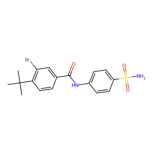 3-bromo-4-tert-butyl-N-(4-sulfamoylphenyl)benzamide structure