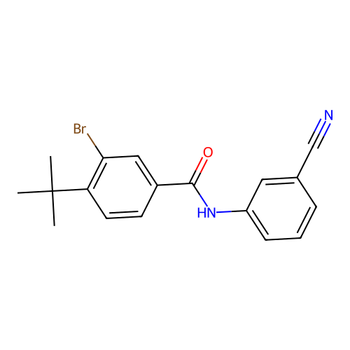 3-bromo-4-tert-butyl-N-(3-cyanophenyl)benzamide structure