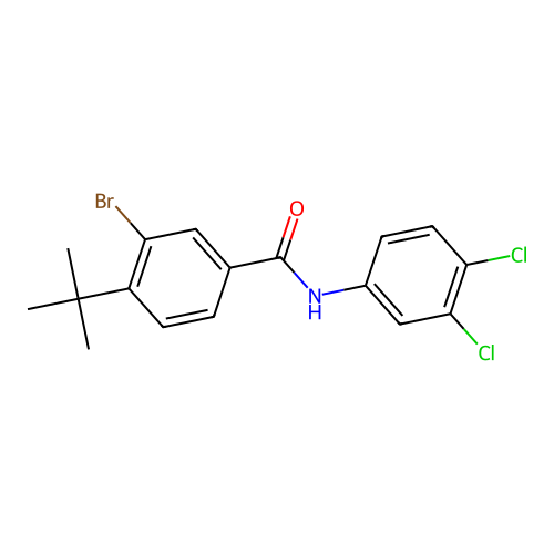 3-bromo-4-tert-butyl-N-(3,4-dichlorophenyl)benzamide structure