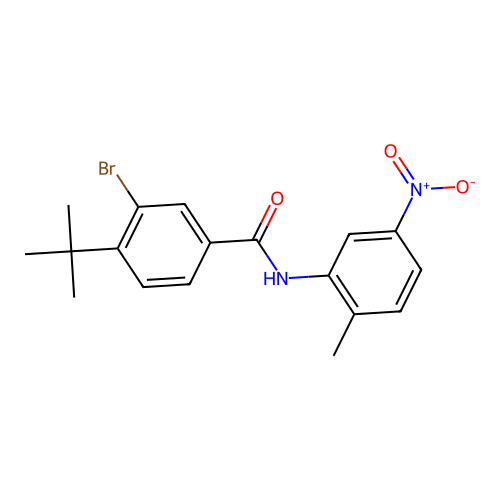 3-bromo-4-tert-butyl-N-(2-methyl-5-nitrophenyl)benzamide structure