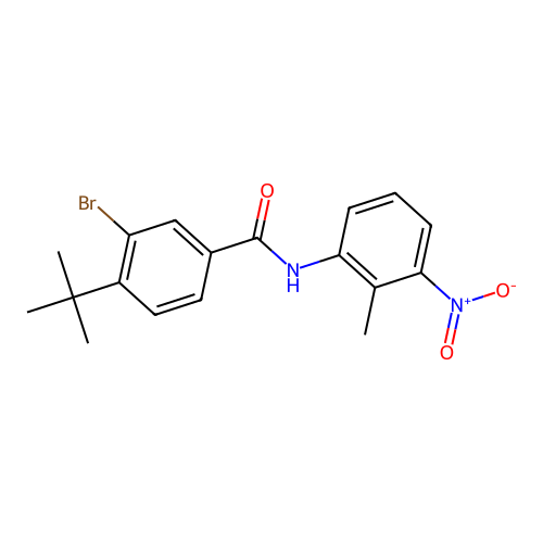 3-bromo-4-tert-butyl-N-(2-methyl-3-nitrophenyl)benzamide structure