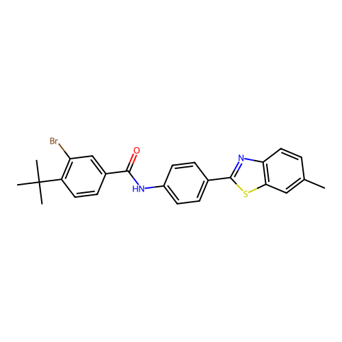 3-bromo-4-tert-butyl-N-[4-(6-methyl-1,3-benzothiazol-2-yl)phenyl]benzamide structure