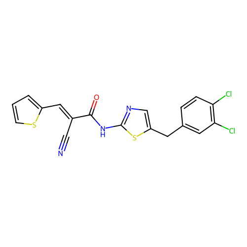 C18H11Cl2N3OS2 structure