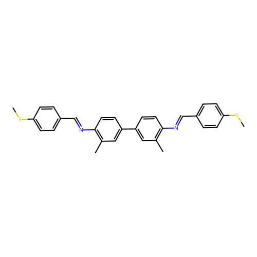 3,3'-dimethyl-N,N'-bis[4-(methylsulfanyl)benzylidene]-4,4'-biphenyldiamine structure