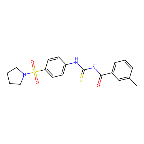 3-methyl-N-[(4-pyrrolidin-1-ylsulfonylphenyl)carbamothioyl]benzamide structure