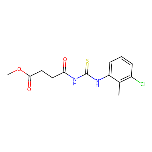 Methyl 4-{[(3-chloro-2-methylphenyl)carbamothioyl]amino}-4-oxobutanoate structure