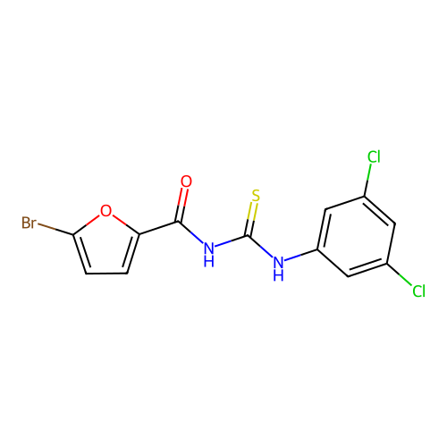 5-bromo-N-[(3,5-dichlorophenyl)carbamothioyl]furan-2-carboxamide structure