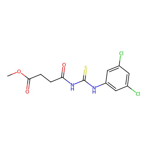 Methyl 4-{[(3,5-dichlorophenyl)carbamothioyl]amino}-4-oxobutanoate structure