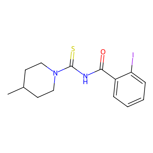 2-iodo-N-(4-methylpiperidine-1-carbothioyl)benzamide structure