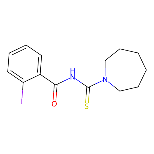 N-(azepan-1-ylcarbonothioyl)-2-iodobenzamide structure