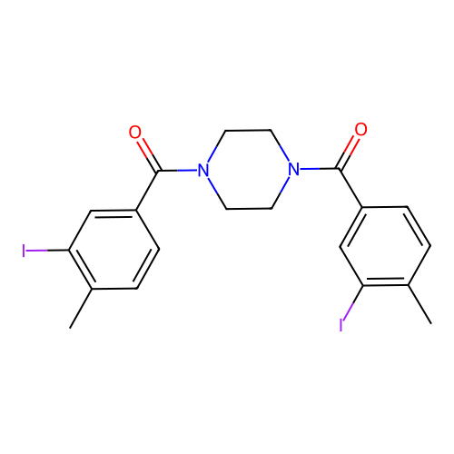 1,4-Bis(3-iodo-4-methylbenzoyl)piperazine structure