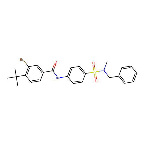 N-(4-{[benzyl(methyl)amino]sulfonyl}phenyl)-3-bromo-4-tert-butylbenzamide structure