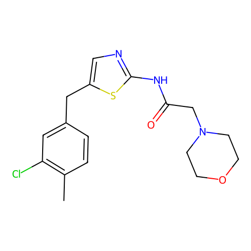 N-[5-(3-Chloro-4-methyl-benzyl)-thiazol-2-yl]-2-morpholin-4-yl-acetamide structure